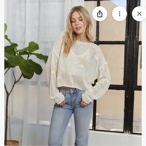 Adora Star Knit Mesh Sweater worn once. So cute!